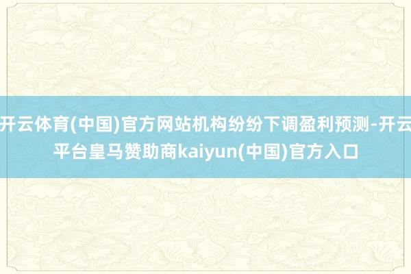 开云体育(中国)官方网站机构纷纷下调盈利预测-开云平台皇马赞助商kaiyun(中国)官方入口